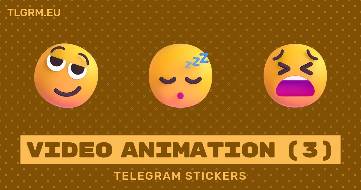 Video Animation 3 Animated Sticker Set For Telegram