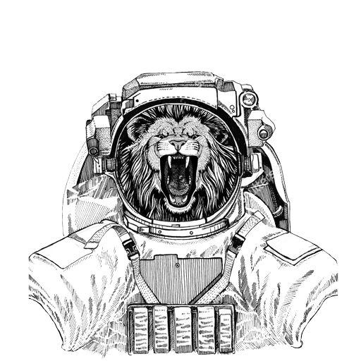 Sticker “Animals in Space-7”