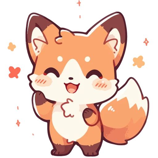 Sticker “Cute Foxes-1”