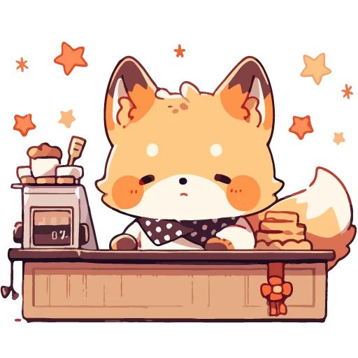 Sticker “Cute Foxes-4”