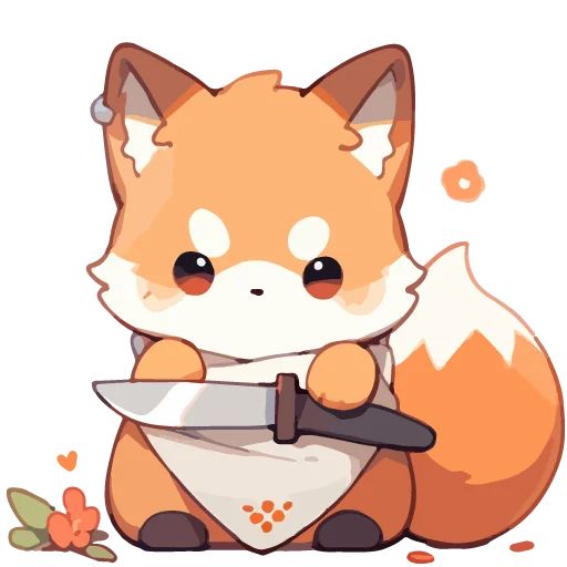 Sticker “Cute Foxes-9”