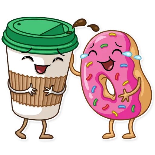 Sticker “Donut And Coffee-1”