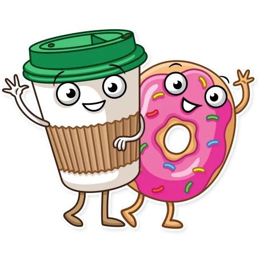 Sticker “Donut And Coffee-5”