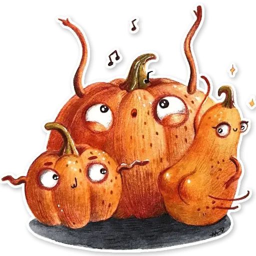 Sticker “Cute Pumpkins-2”