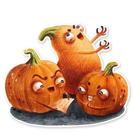 Sticker “Cute Pumpkins-4”