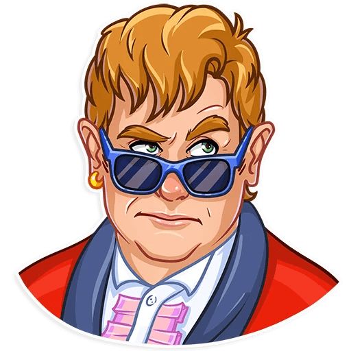 “Elton John” stickers set for Telegram