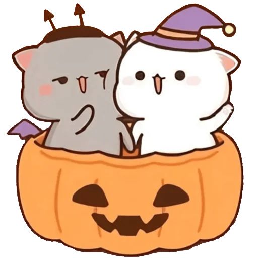 Sticker “Mochi Peach Cat Halloween-2”