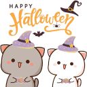 “Mochi Peach Cat Halloween” stickerpack