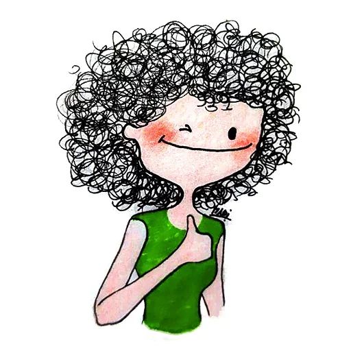 Sticker “Young Curly Girl-4”