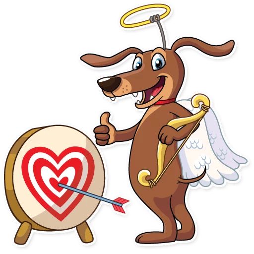 Sticker “Cupid Dog-3”