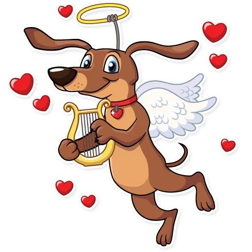 Sticker “Cupid Dog-7”