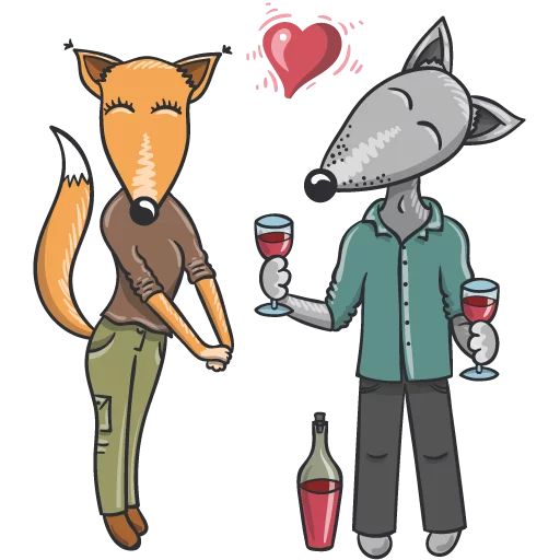 Sticker “Wolf and Fox-2”