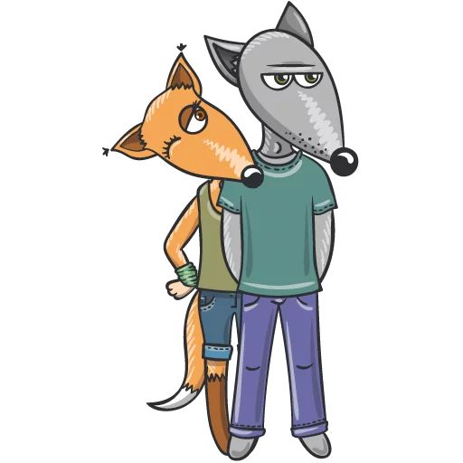 Sticker “Wolf and Fox-4”