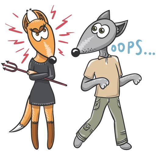 Sticker “Wolf and Fox-5”