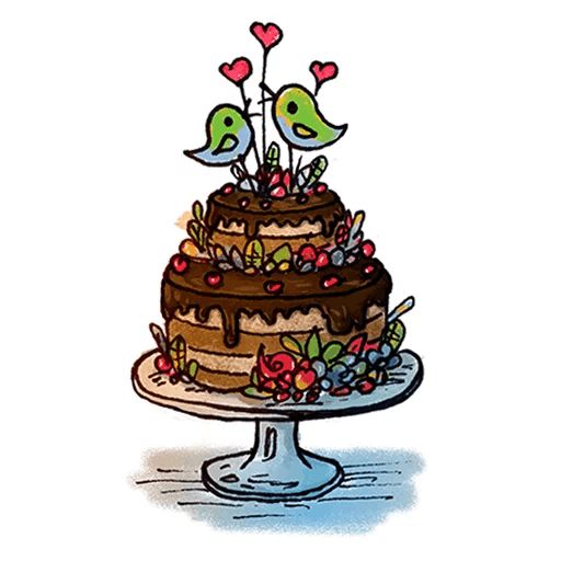 Sticker “Cakes And Flowers-3”
