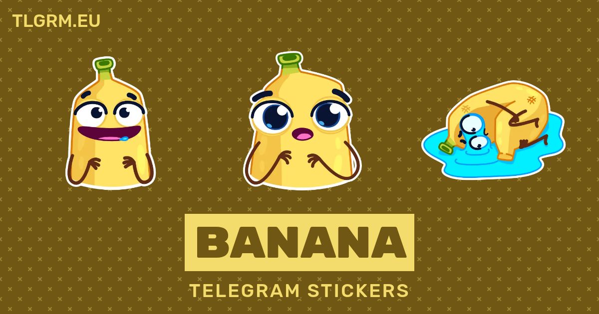 “Banana” animated sticker set for Telegram