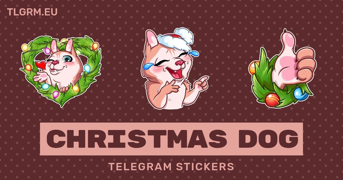“Christmas Dog” stickers set for Telegram