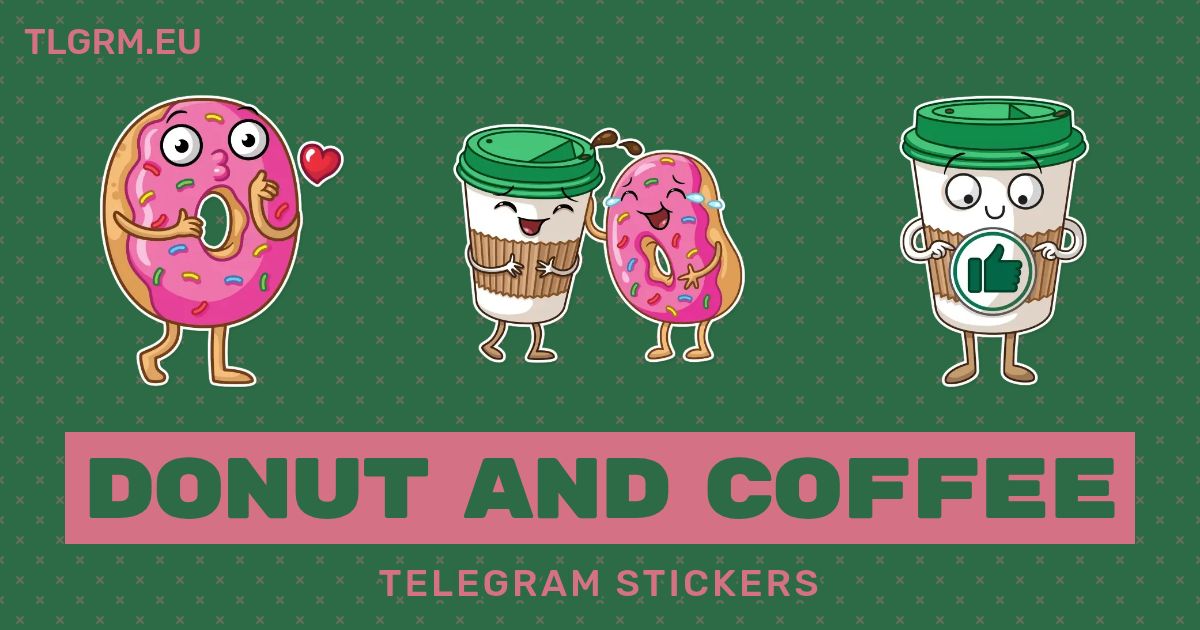 “Donut And Coffee” stickers set for Telegram