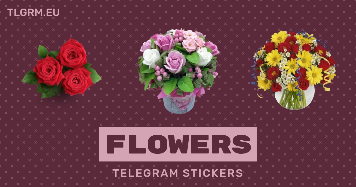 “Flowers” stickers set for Telegram