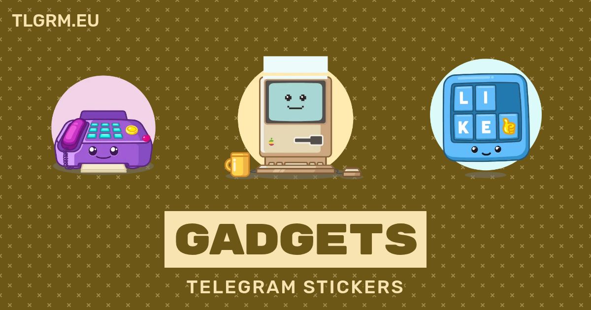 “Gadgets” animated sticker set for Telegram