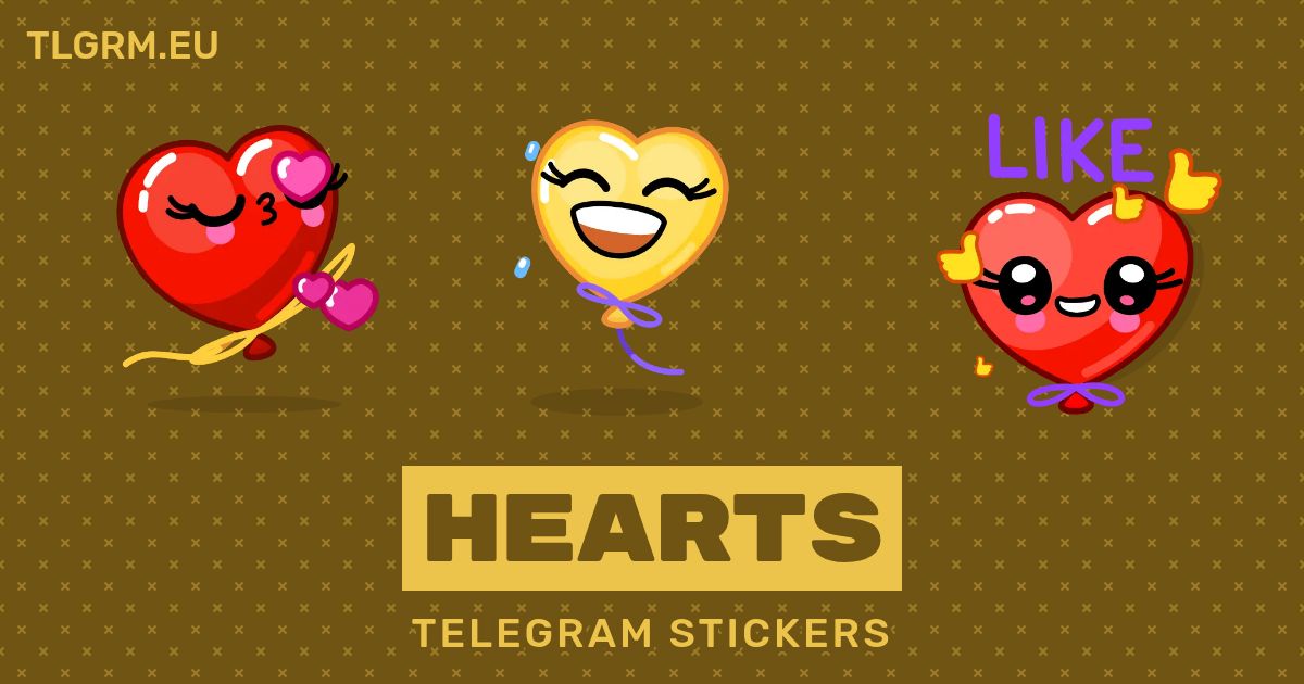 “Hearts” animated sticker set for Telegram
