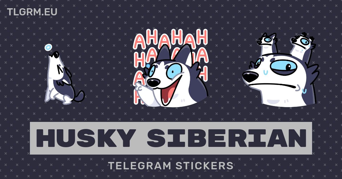  husky siberian animated sticker set for telegram
