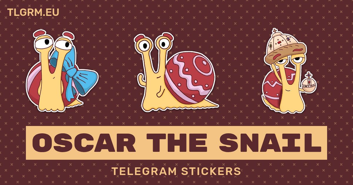 “Oscar The Snail” stickers set for Telegram