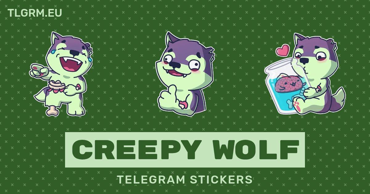 “Creepy Wolf” stickers set for Telegram