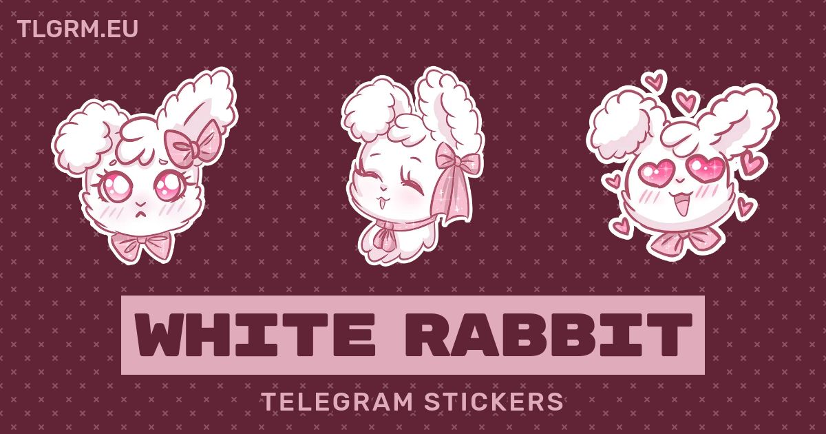 “White rabbit” stickers set for Telegram