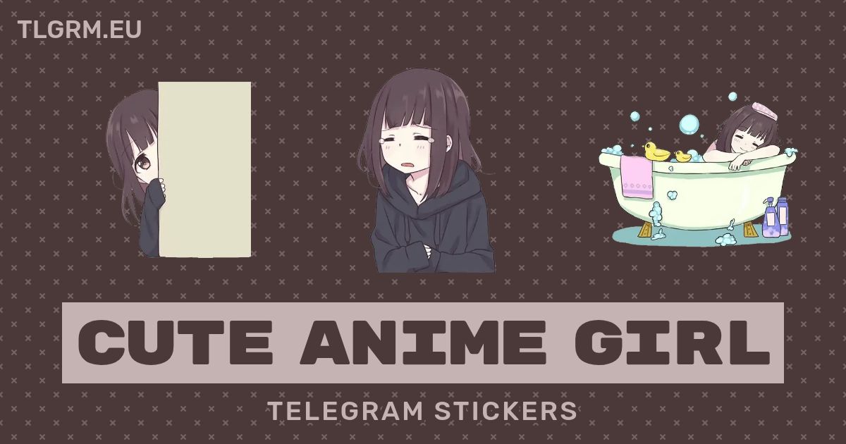 “Cute Anime Girl” stickers set for Telegram