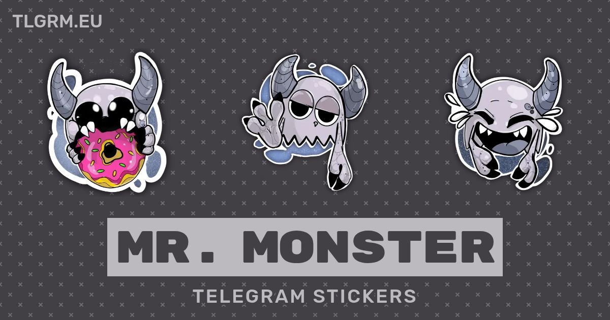 “Mr. Monster” stickers set for Telegram