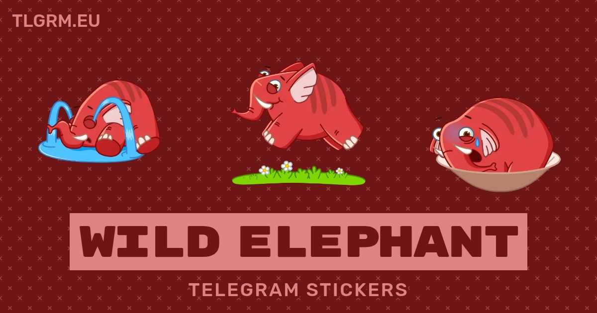 “Wild Elephant” animated sticker set for Telegram
